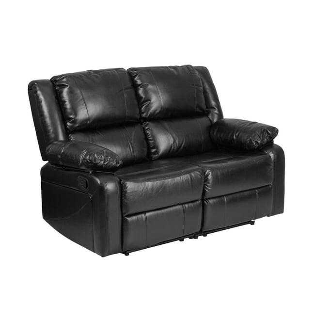 Bustle Back Loveseat With Two Built-In Recliners