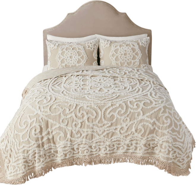 Laetitia Medallion Fringe 3-Pc. Quilt Set, King/California King