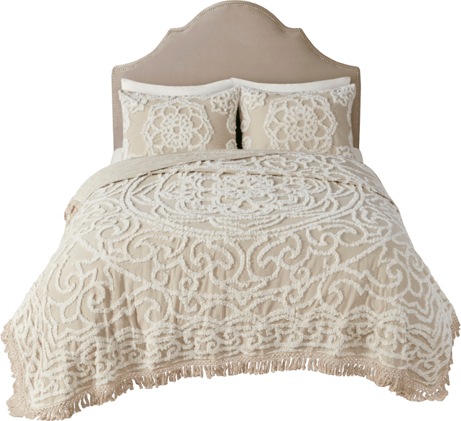 Laetitia Medallion Fringe 3-Pc. Quilt Set, Full/Queen