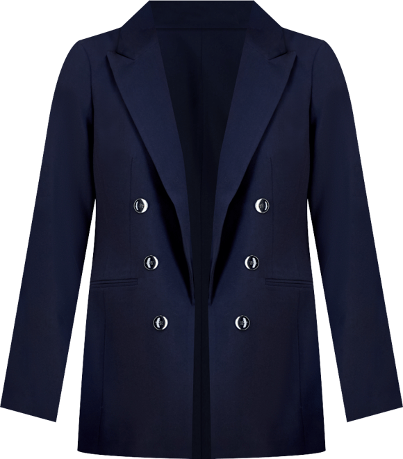 Women's Bi-Stretch Faux Double-Breasted Boyfriend Jacket, Created for Macy's