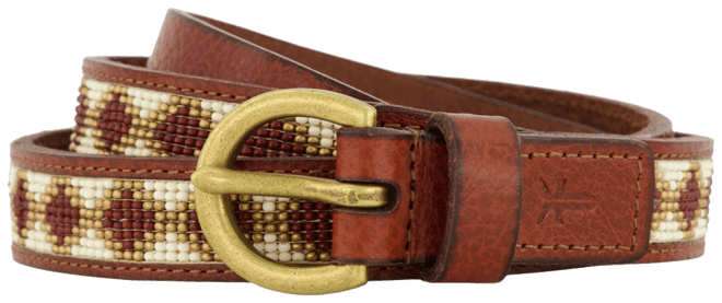 Women's 20mm Beaded Leather Belt