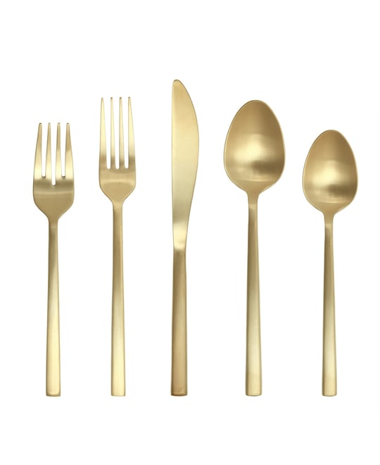 Arezzo Brushed Gold 5pc Place Setting