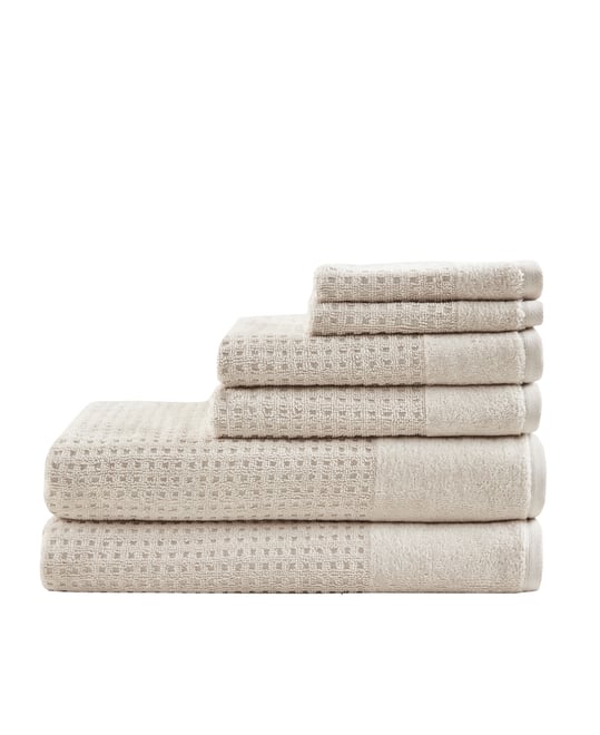 Spa Waffle Jacquard Luxury Combed Cotton 6-Pc. Bath Towel Set
