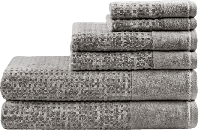 Spa Waffle Jacquard Luxury Combed Cotton 6-Pc. Bath Towel Set