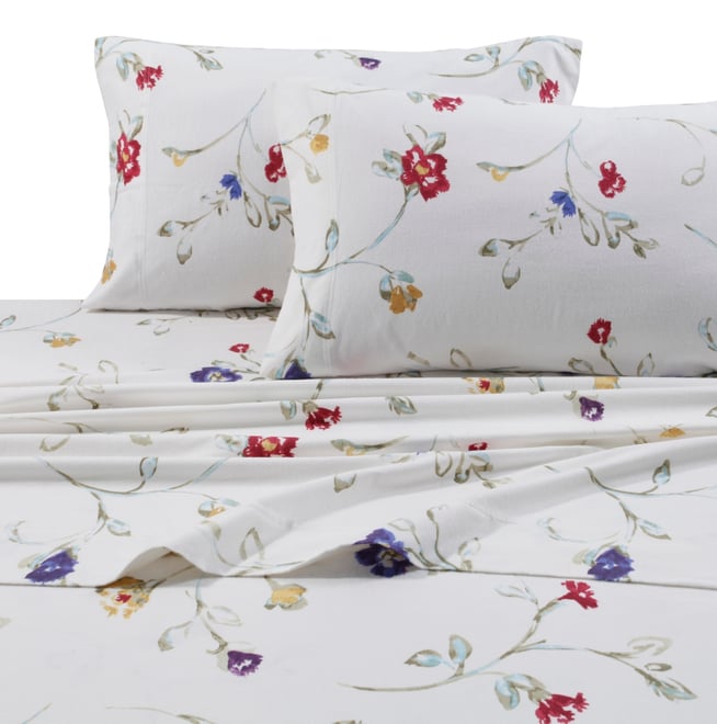 Floral Garden Extra Deep Pocket Flannel Sheet Set, King