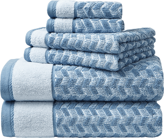 Zane Chevron Cotton Terry 6 Piece Towel Set