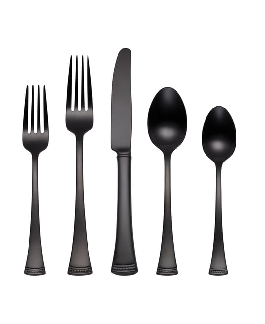 Portola Satin Black 20 Piece Flatware Set