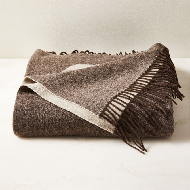 Lejon Brown Merino Wool Throw Blanket by Ackerman Reviews CB2 Canada