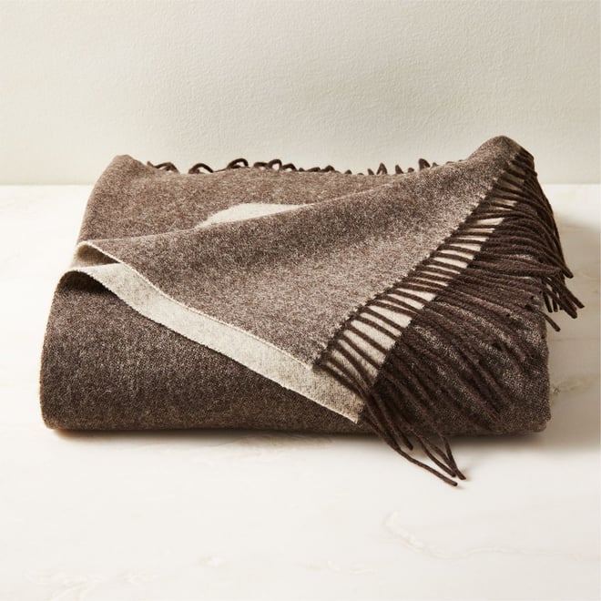 Lejon Brown Merino Wool Throw Blanket by Ackerman + Reviews | CB2