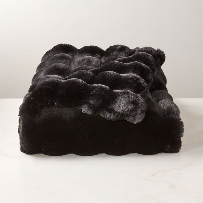 Black fuzzy throw blanket sale