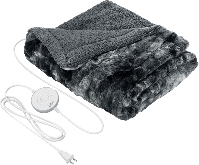 Sunbeam faux fur online heated throw