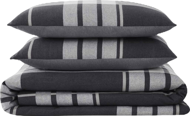 Milo Plaid 3 Piece Flannel Duvet Cover Set, King