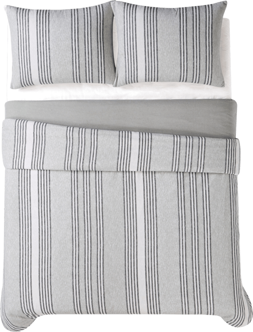 Kiel Stripe 2 Piece Flannel Duvet Cover Set, Twin Xl