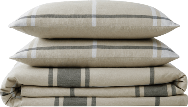 Preston Plaid 3 Piece Flannel Comforter Set, King