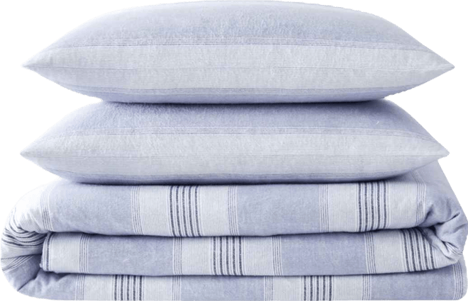 Stripe Flannel 3-Pc. Comforter Set, King