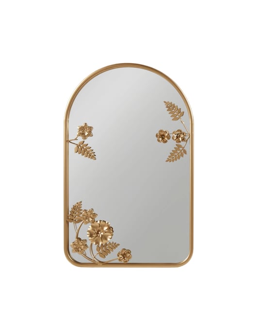Adaline 16" x 26" x 2" Arched Metal Floral Wall Mirror