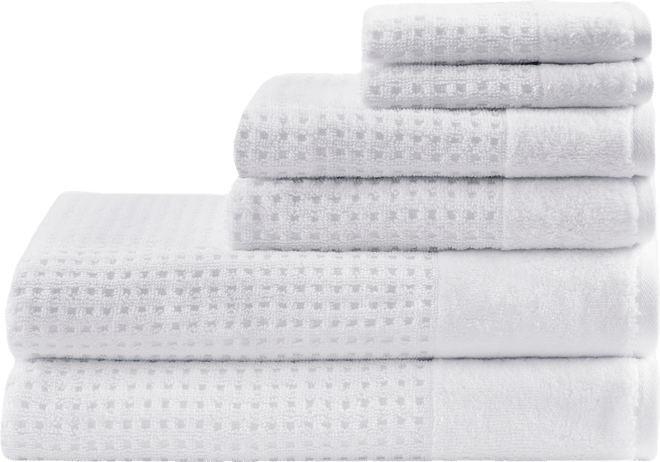 Spa Waffle Jacquard Luxury Combed Cotton 6-Pc. Bath Towel Set