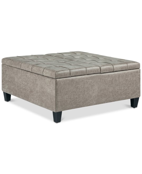 Harrison Traditional Square Coffee Table Storage Ottoman