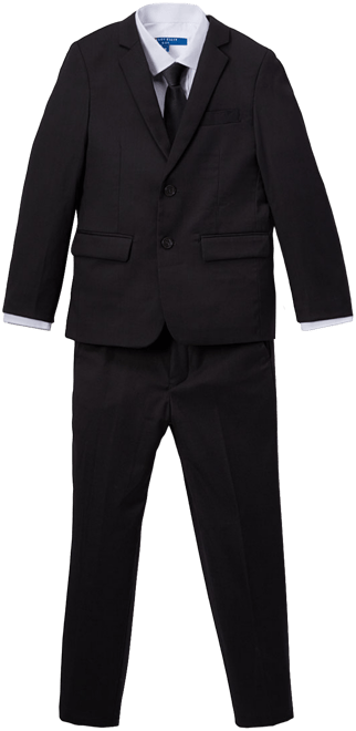 Big Boy's 5-Piece Shirt, Tie, Jacket, Vest and Pants Solid Suit Set