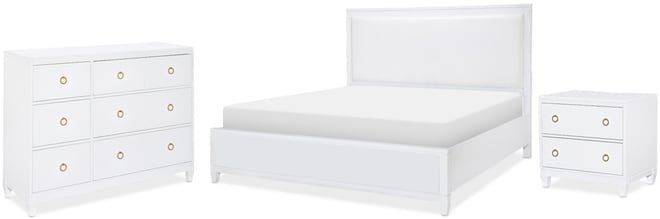 Summerland 3pc Set (King Upholstered Bed, Dresser, Nightstand)