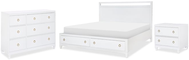 Summerland 3pc Set (King Panel Storage Bed, Dresser, Nightstand)