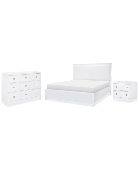 Summerland 3pc Bedroom Set (California King Upholstered Bed, Dresser, Nightstand)