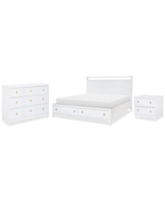 Summerland 3pc Bedroom Set (California King Panel Storage Bed, Dresser, Nightstand)