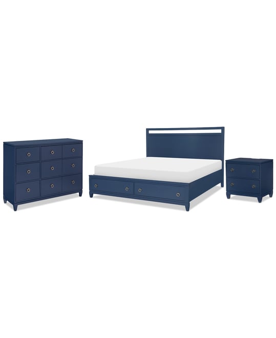 Summerland 3pc Bedroom Set (California King Panel Storage Bed, Dresser, Nightstand)