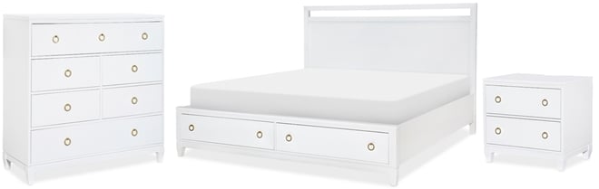 Summerland 3pc Bedroom Set (Queen Panel Storage Bed, Chest, Nightstand)