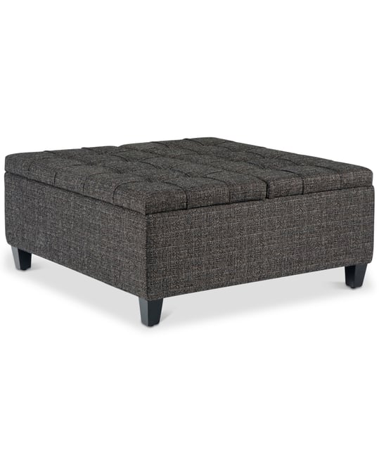 Harrison Traditional Square Coffee Table Storage Ottoman