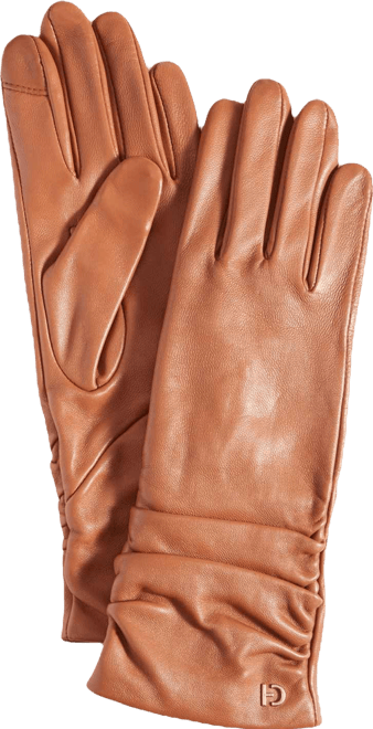 Women's Ruched Leather Gloves