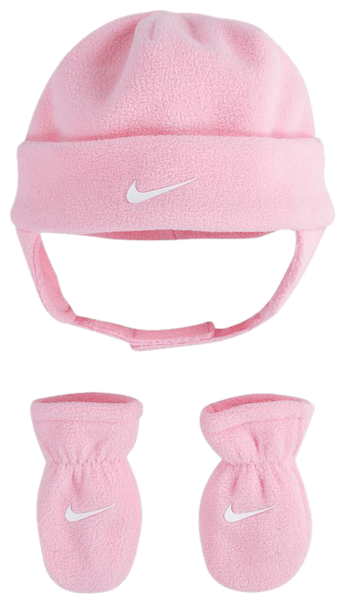 Baby Toddler Nike Swoosh Fleece Cap Mittens Set