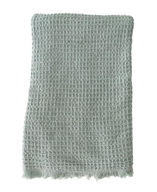 Anaya Home Stonewashed Mint Green Turkish Cotton Waffle Throw