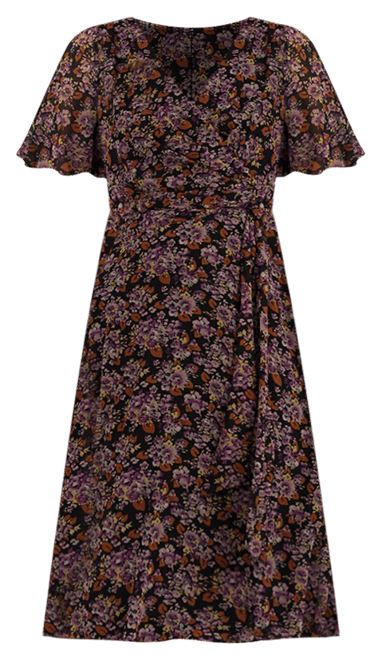 Lauren Ralph Lauren Women's Floral Belted Crinkle Georgette Dress