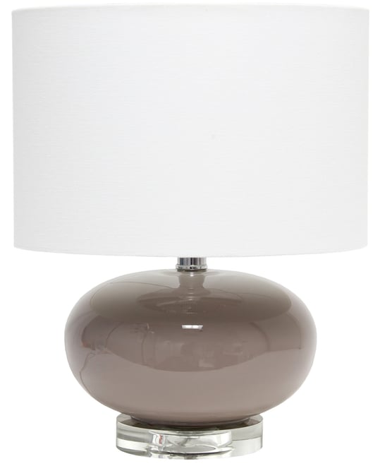 15.25" Modern Overload Glass Bedside Table Lamp with White Fabric Shade