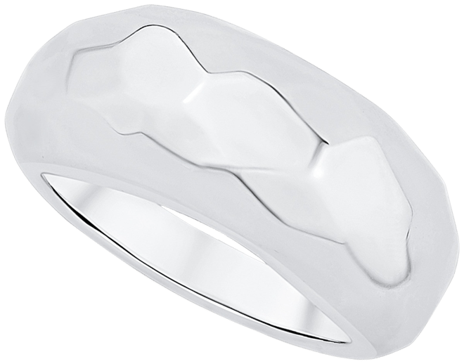 High Polished Faceted Dome Statement Ring