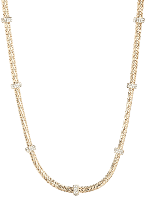 Lauren Ralph Lauren Gold Tone Crystal Pave Roundell Collar Necklace