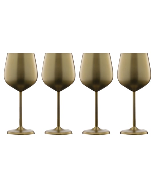 Luxury Stainless Steel Champagne Gold Wine Goblets With Engraving
