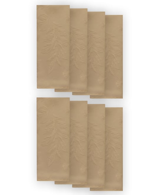 Elegant Woven Leaves Jacquard Damask Napkin, Set of 8
