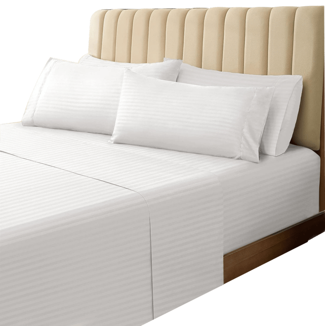 4PC Striped Silky Soft Cooling Deep Pocket Performance Sheet Set