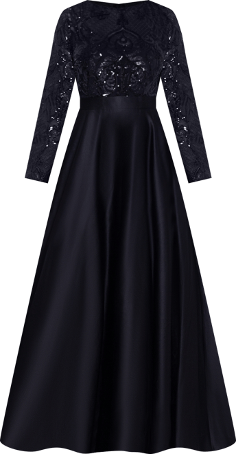 Women's Embroidered-Bodice Combo Gown