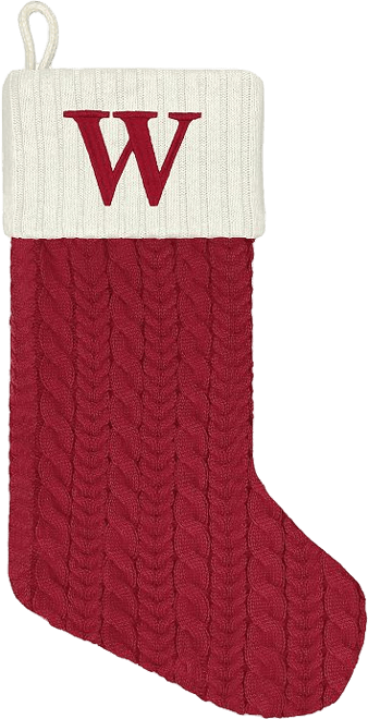 St. Nicholas Square® Large Cable Knit Monogram Stocking