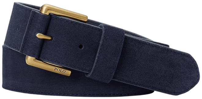 Men's Roller-Buckle Suede Belt