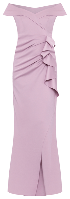 Scuba Off-The-Shoulder Gown