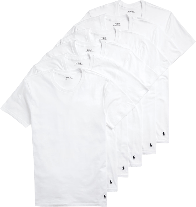 Men's 5+1 Free Bonus Pack Classic-Fit Cotton Jersey Crewneck Undershirts