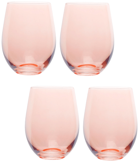 Stemless Wine Glasses Set of 4 - 19 oz