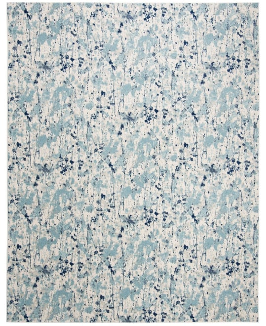 Evoke EVK284 Ivory and Blue 8' x 10' Area Rug