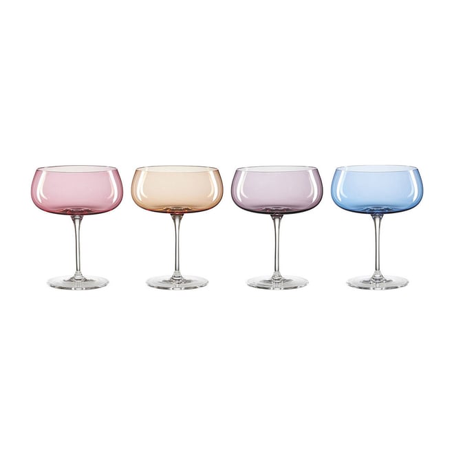 Joyjolt Hue Colored Stemless Martini Glasses - Set Of 6 Colored