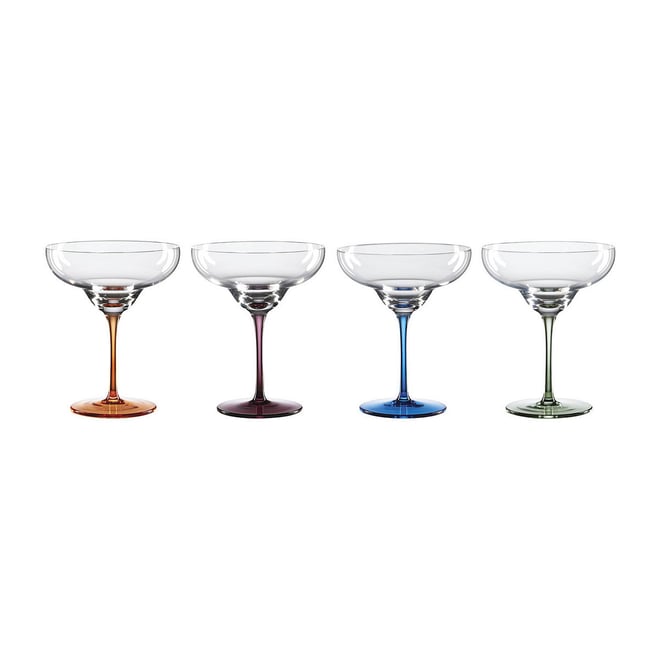 Aqua Vitae Martini Glass Set of 2. Crystal Glassware, Triangle Drinking  Glasses with Off Set Base.