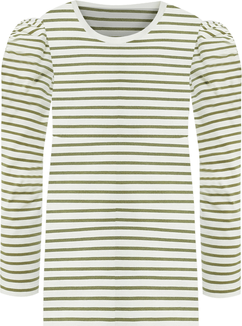 Olive Striped Vesty Long Sleeve Crewneck